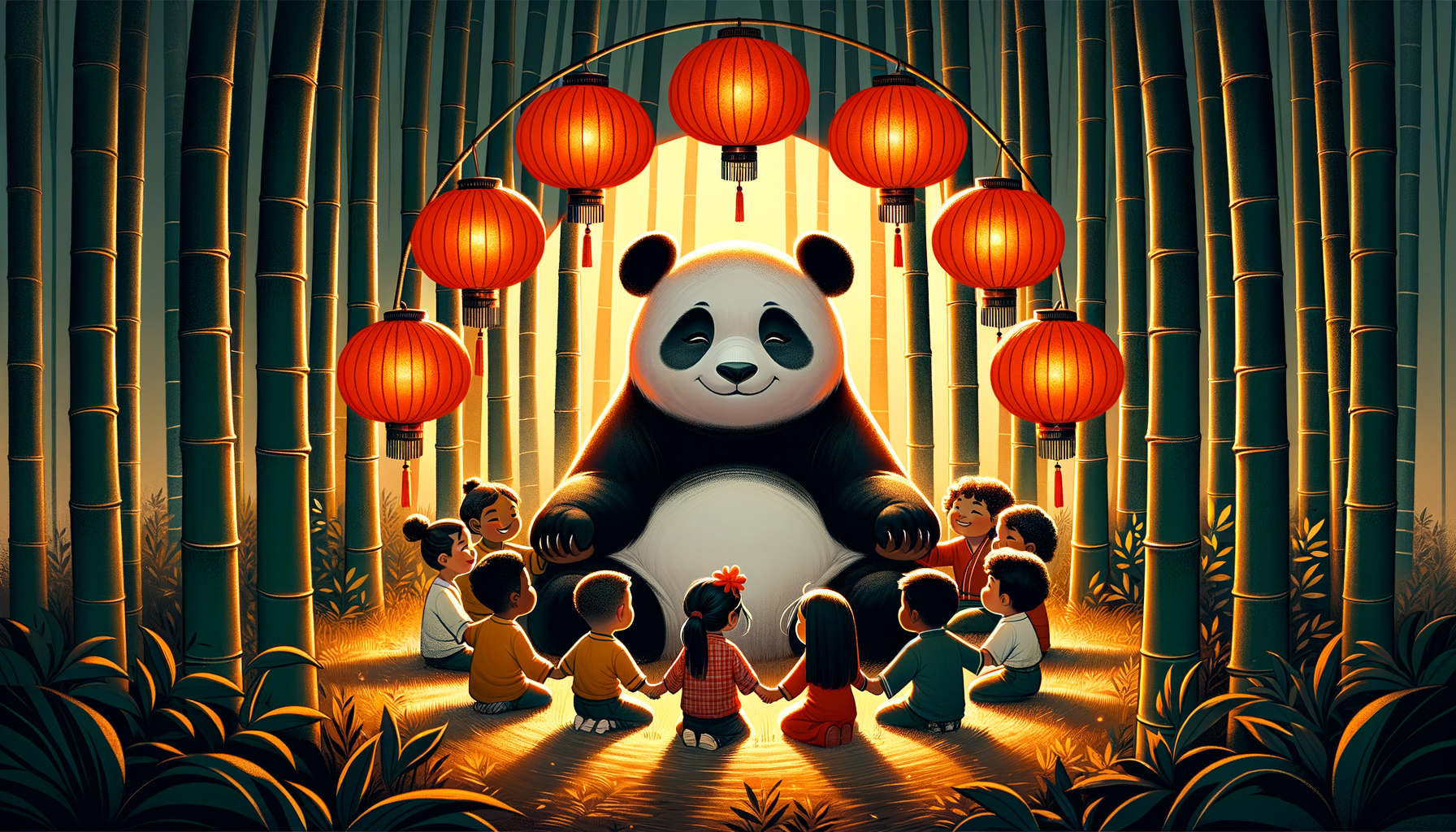 MEMER Panda with children